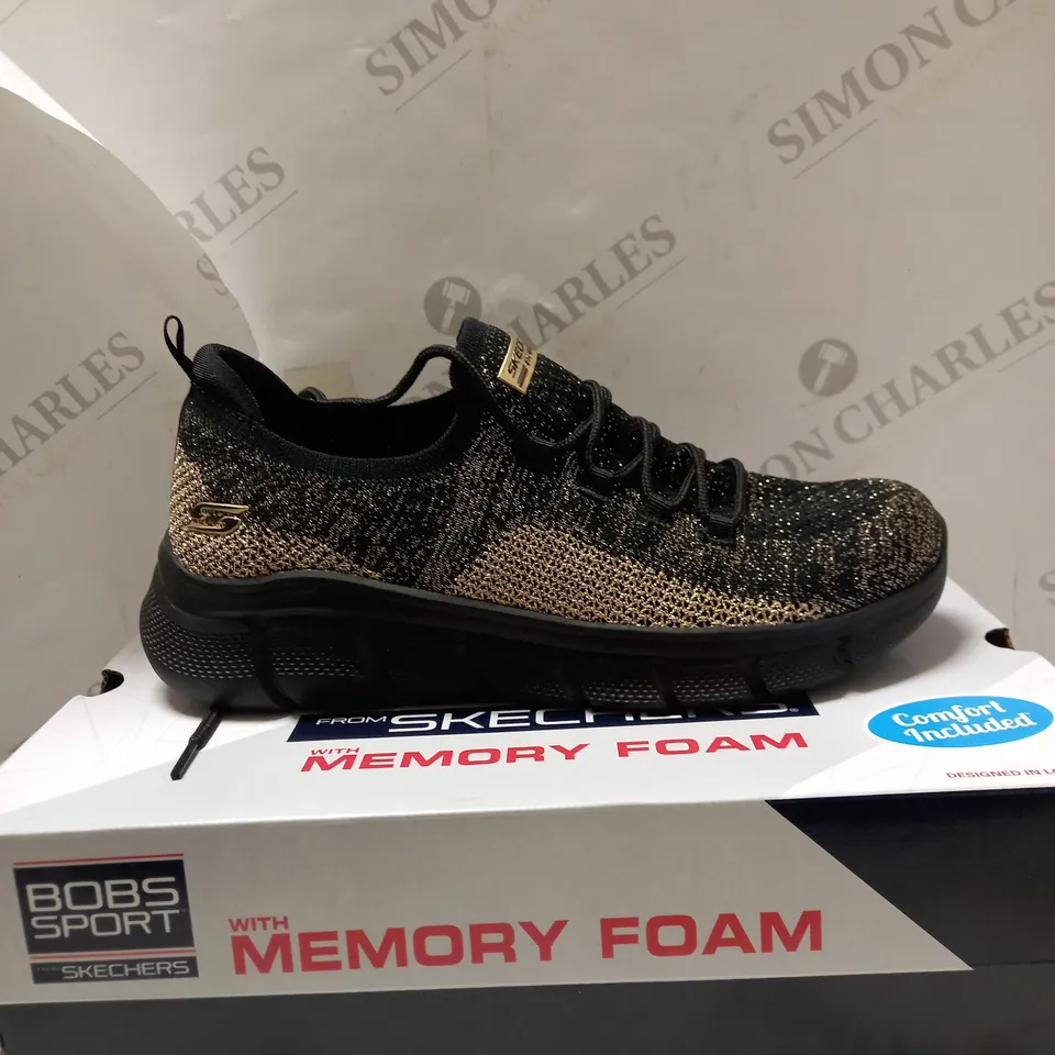 SKECHERS BOBS FLEX BLACK TRAINERS - SIZE 6