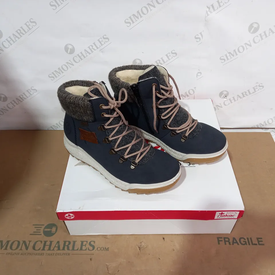 BOXED PAIR OF RIEKER BOOTS - SIZE 38