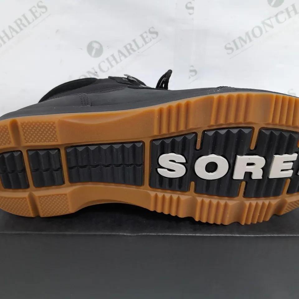 BOXED PAIR OF SOREL ANKENY II HIKER WATERPROOF BOOTS IN BLACK - UK 9