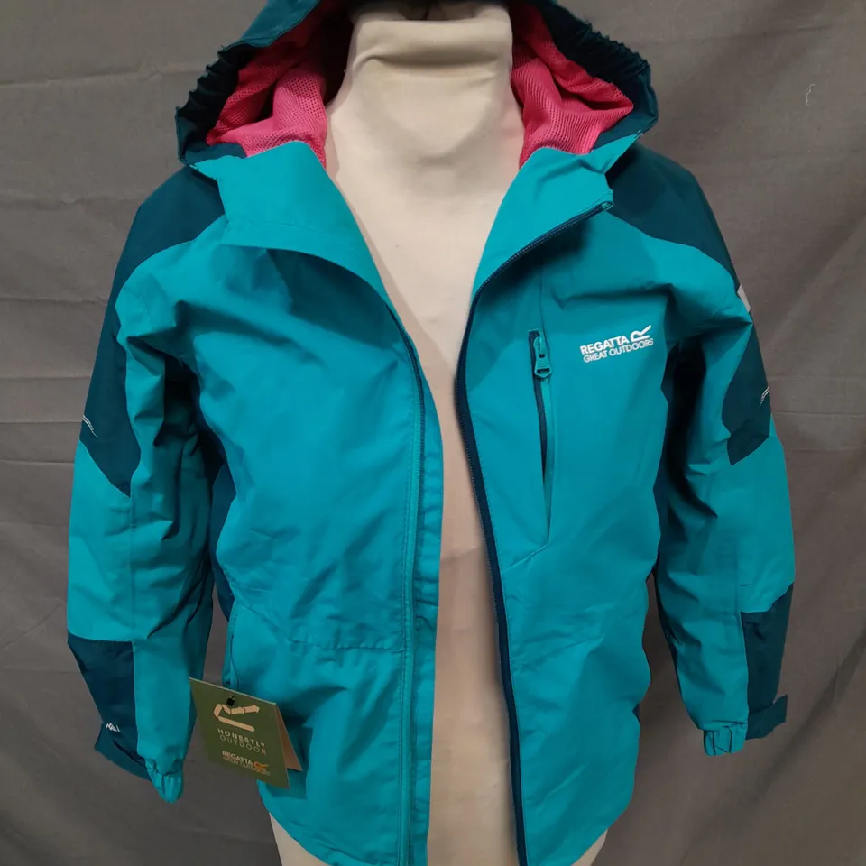REGATTA KIDS HOODED ZIP THROUGH COAT - 9/10 YRS
