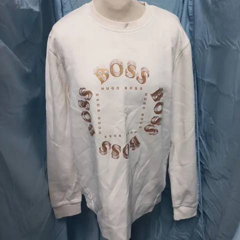 HUGO BOSS CREW JUMPER IN OFF WHITE - M