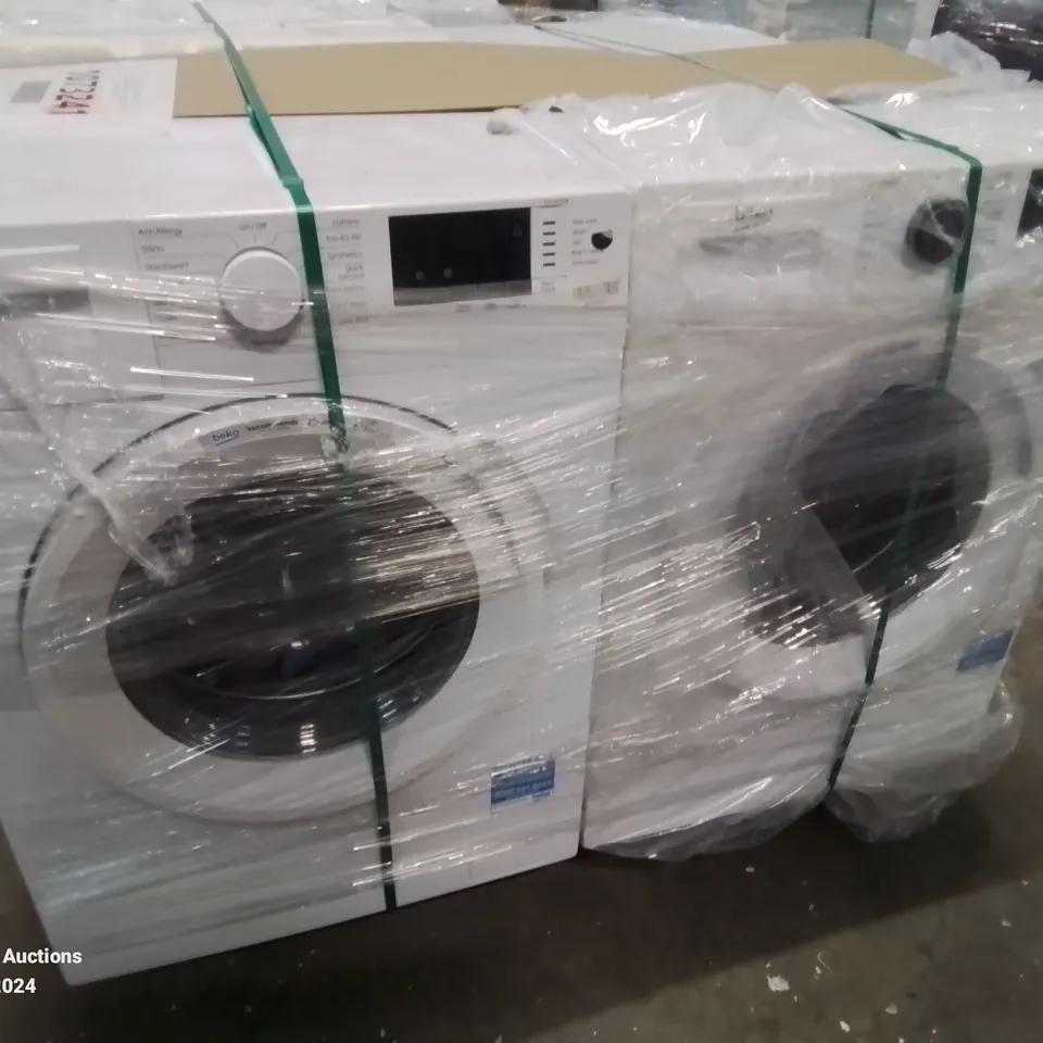 2X BEKO WTL94151W 9KG WASHING MACHINE WHITE AND 2X BEKO WHITE WASHING MACHINE WTL104151W  - UNPROCESSED RAW RETURNS 