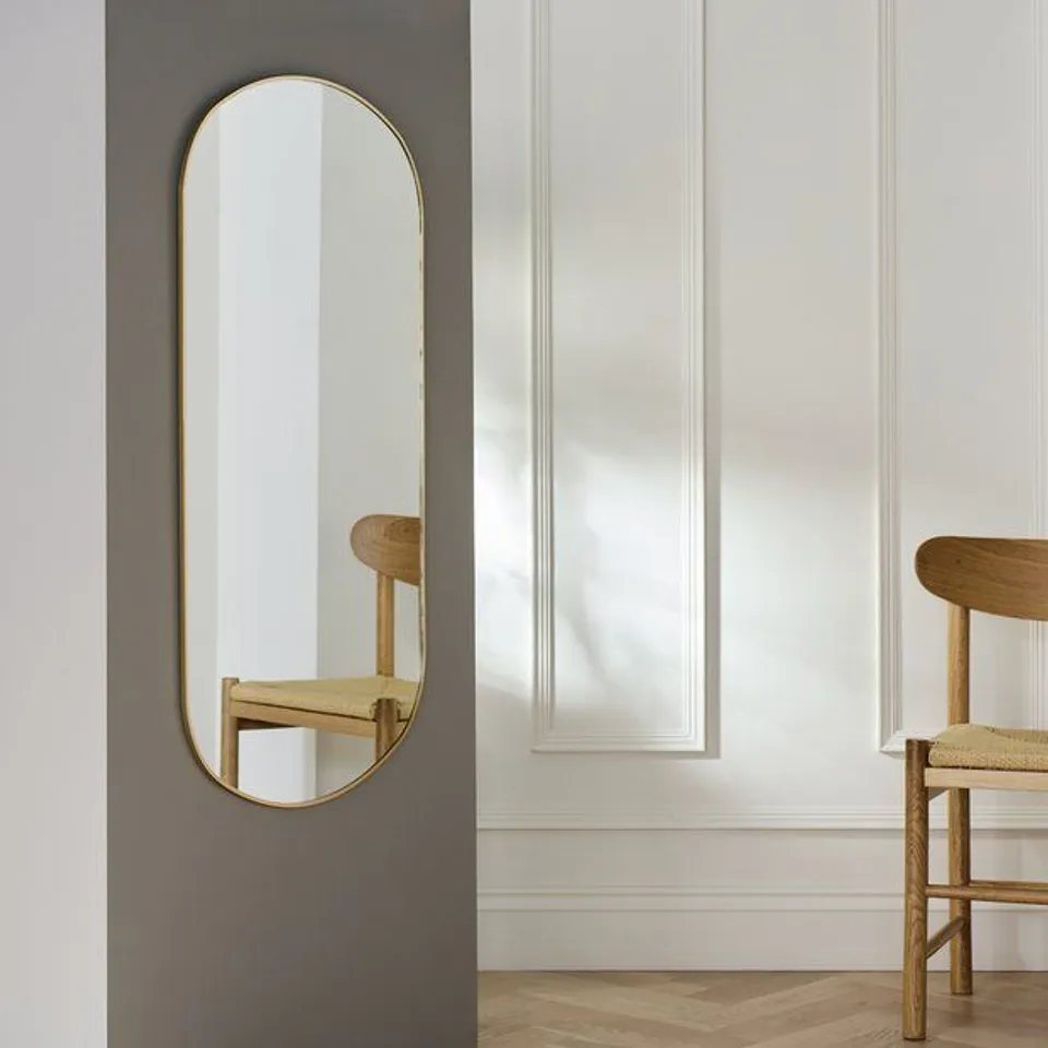 BOXED HAB GOLD ALUMINIUM PILL MIRROR 100x60cm