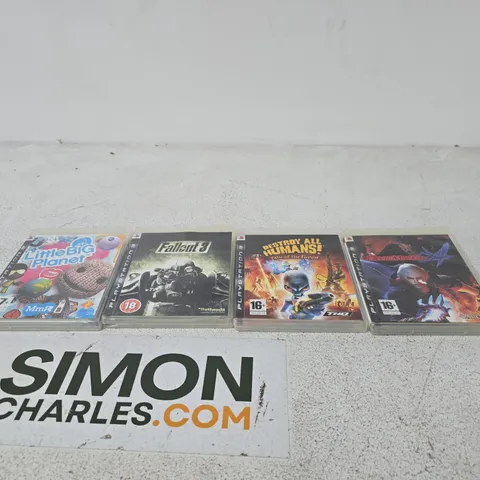 PLAYSTATION 3 GAMES – LITTLEBIGPLANET, FALLOUT 3, DESTROY ALL HUMANS! & DEVIL MAY CRY 
