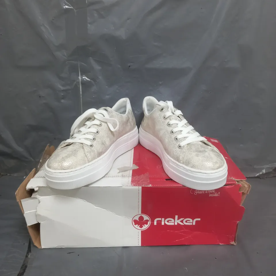 RIEKER PLATFORM GOLD TRAINERS SIZE 5