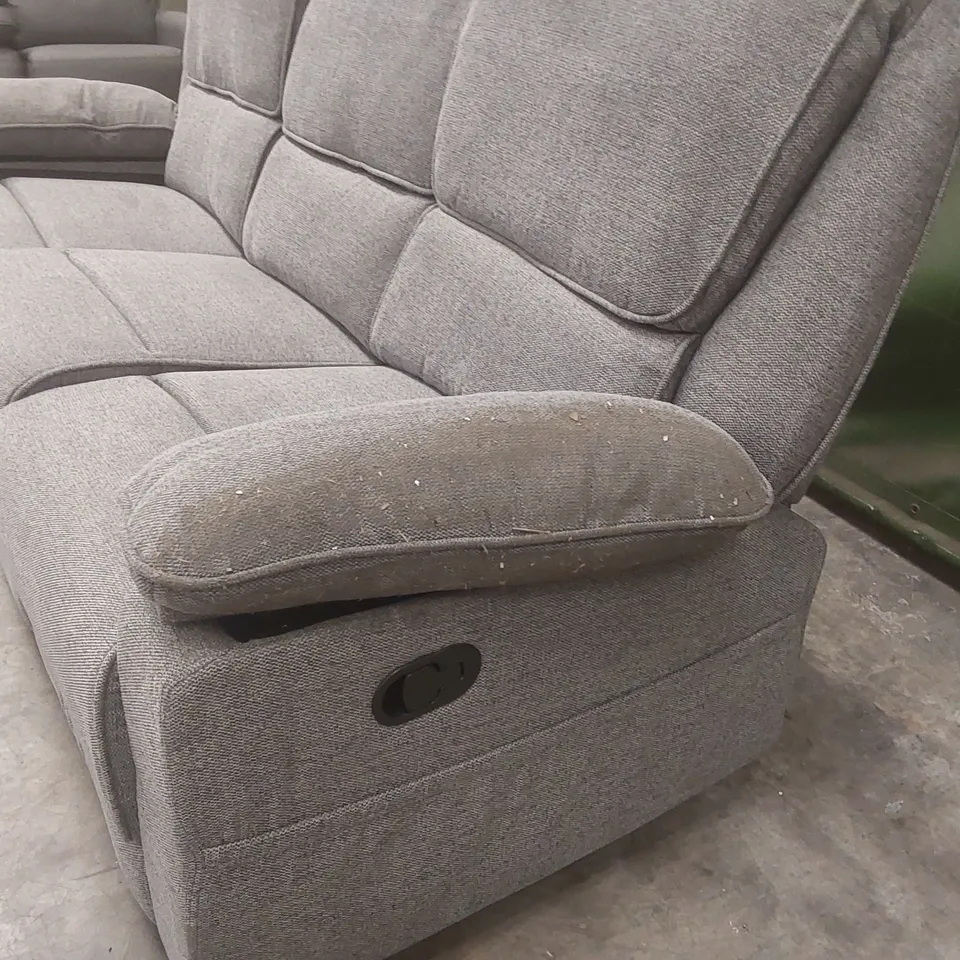 QUALITY DESIGNER SYDNEY 3 SEATER LATCH RECLINER IN GREY