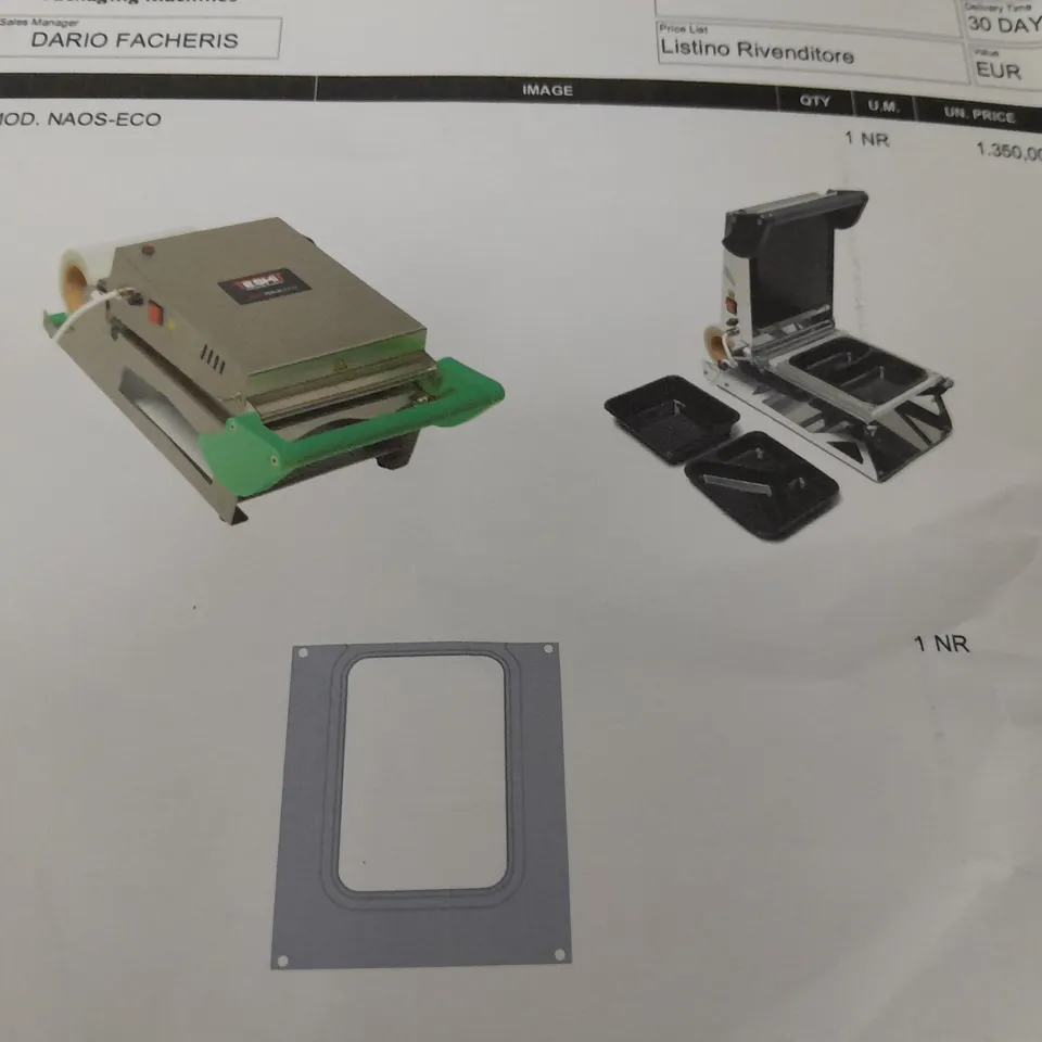 ORA B185 ELETRIC TRAY SEALER MACHINE MOD. NAOS-ECO 