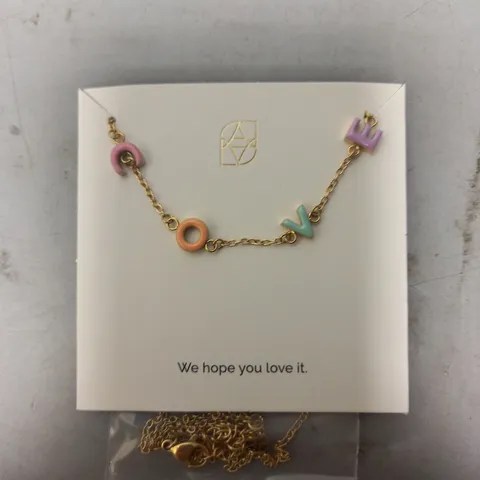 BOXED ABBOTT LYON CUSTOM NAME/INITIAL NECKLACE IN GOLD/MULTICOLOUR
