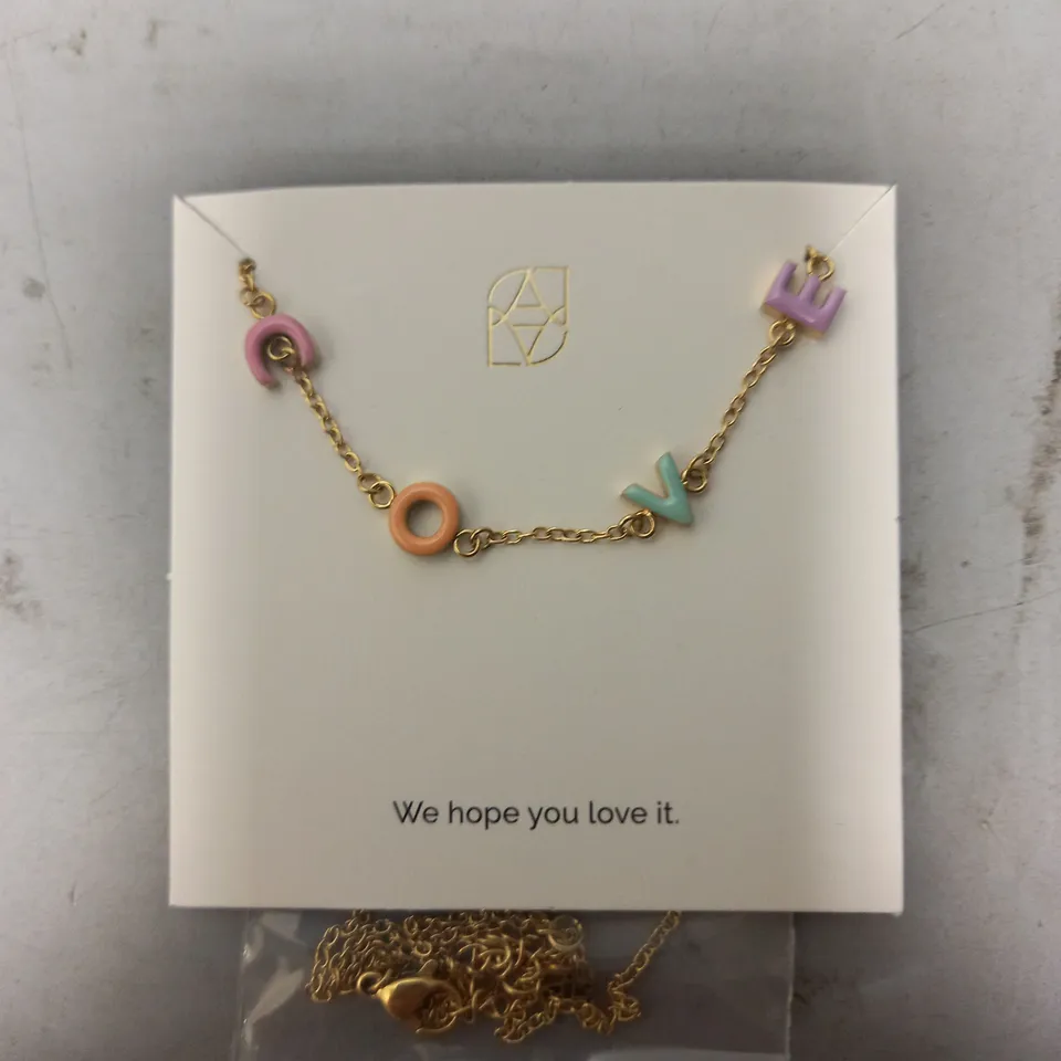 BOXED ABBOTT LYON CUSTOM NAME/INITIAL NECKLACE IN GOLD/MULTICOLOUR