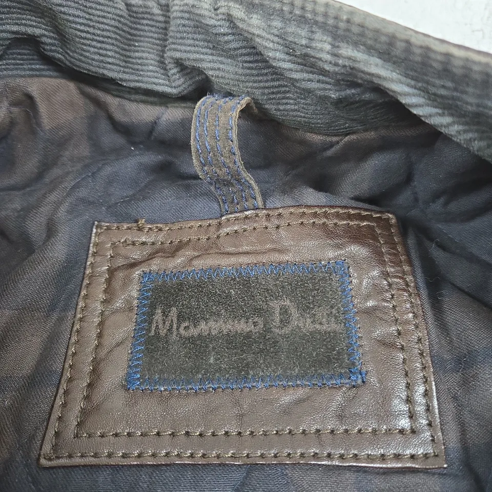 MASSIMO DUTTI MEN'S BROWN LEATHER JACKET WITH MULTIPLE POCKETS SIZE XL