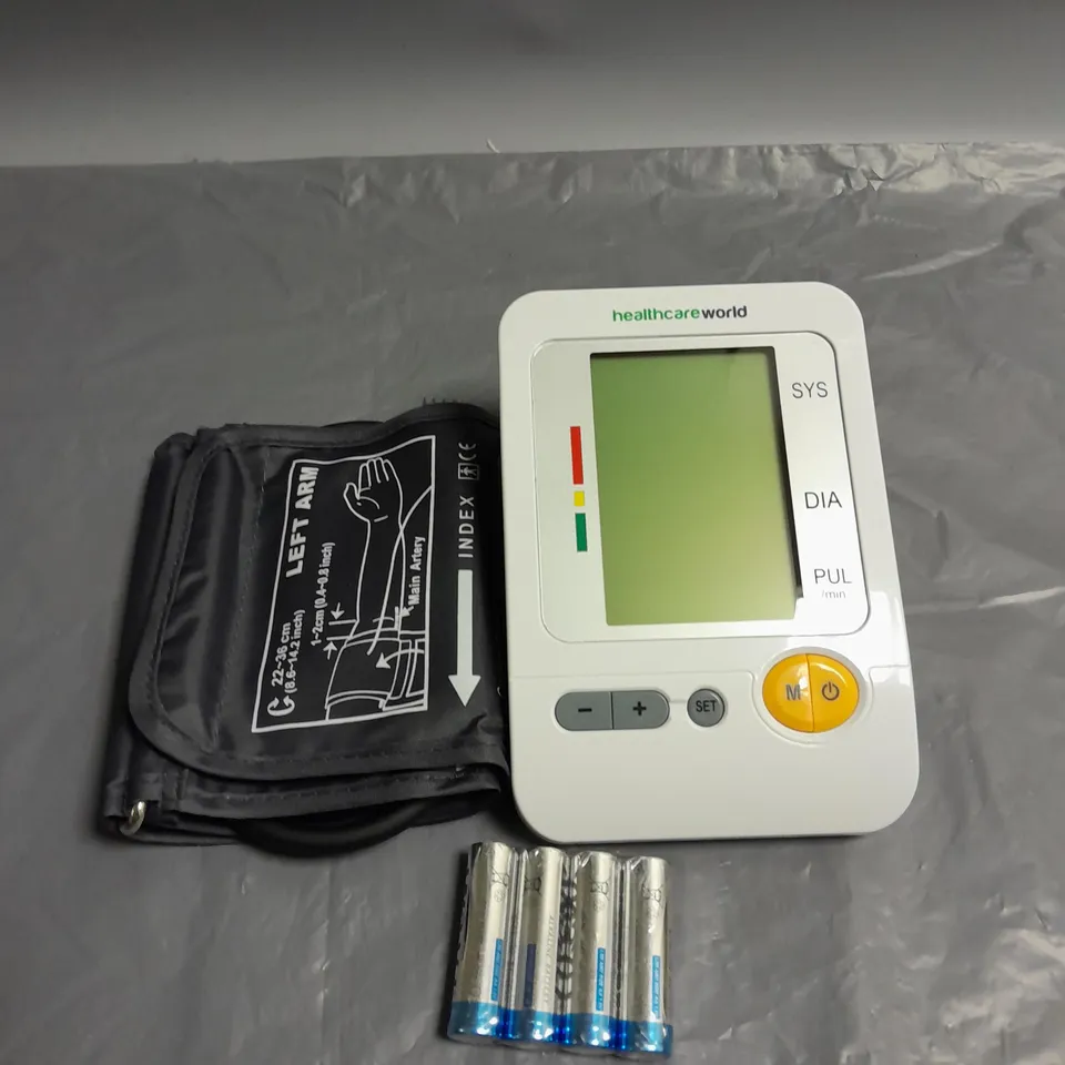 HEALTHCARE WORLD ARM-TYPE FULLY AUTOMATIC BLOOD PRESSURE MONITOR DBP-1314