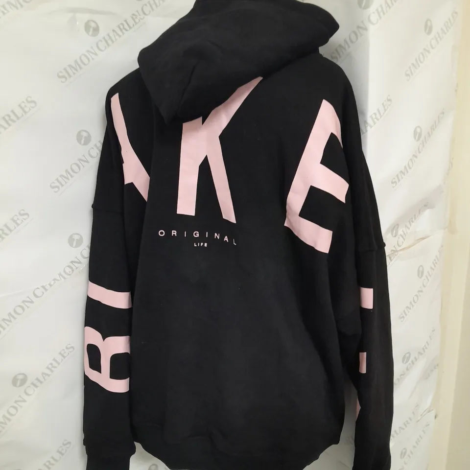 BLAKELY HOODIE IN BLACK AND PINK SIZE L