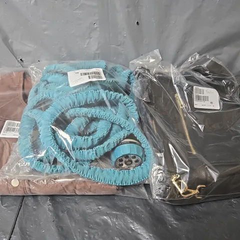 BOX OF APROX 20 HOUSEHOLD ITEMS TO INCLUDE CLOTHES, BAG ETC 