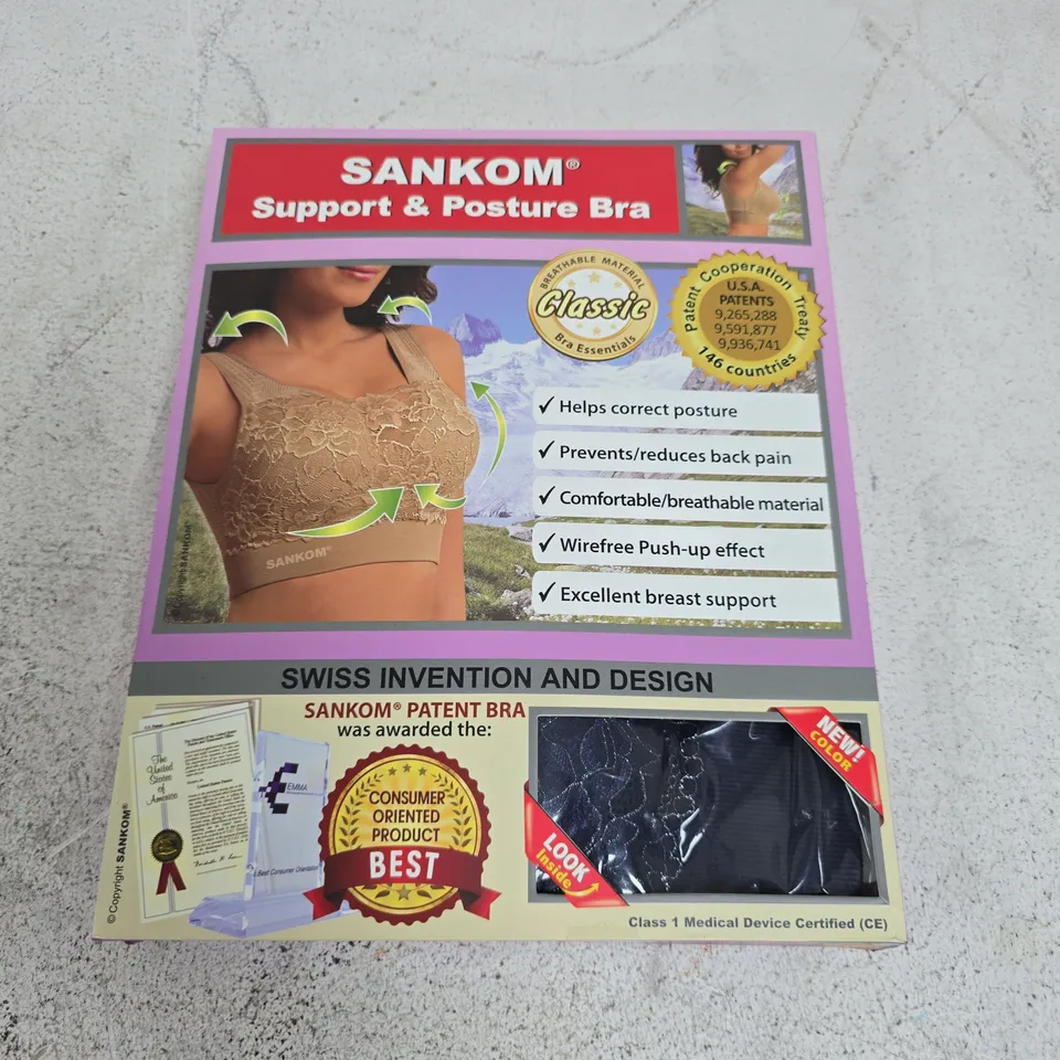 BOXED SANKOM SUPPORT & POSTURE BRA IN NAVY - S/M