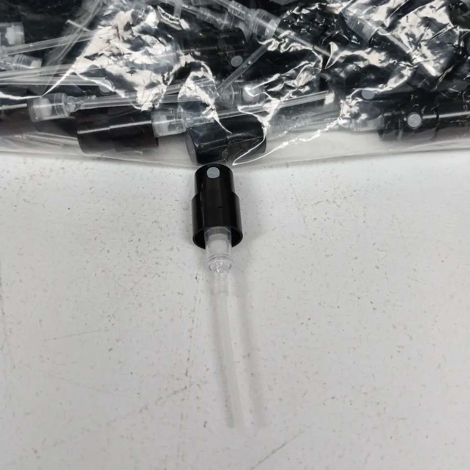 BOX OF A LARGE AMOUNT OF BLACK SPRAY TOPS