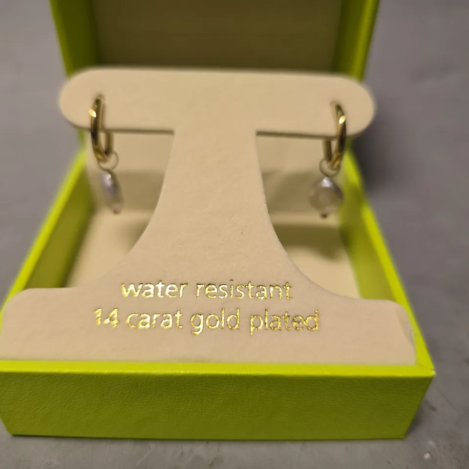 BOXED LUAMAYA 14 CARAT GOLD PLATED DANGLE EARRINGS 