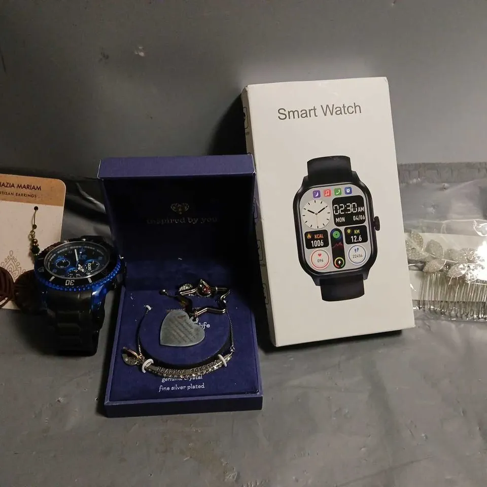 APPROXIMATELY 15 ASSORTED ITEMS TO INCLUDE - SMART WATCH , ICE WATCH , SHAZIA MARIAM ETC