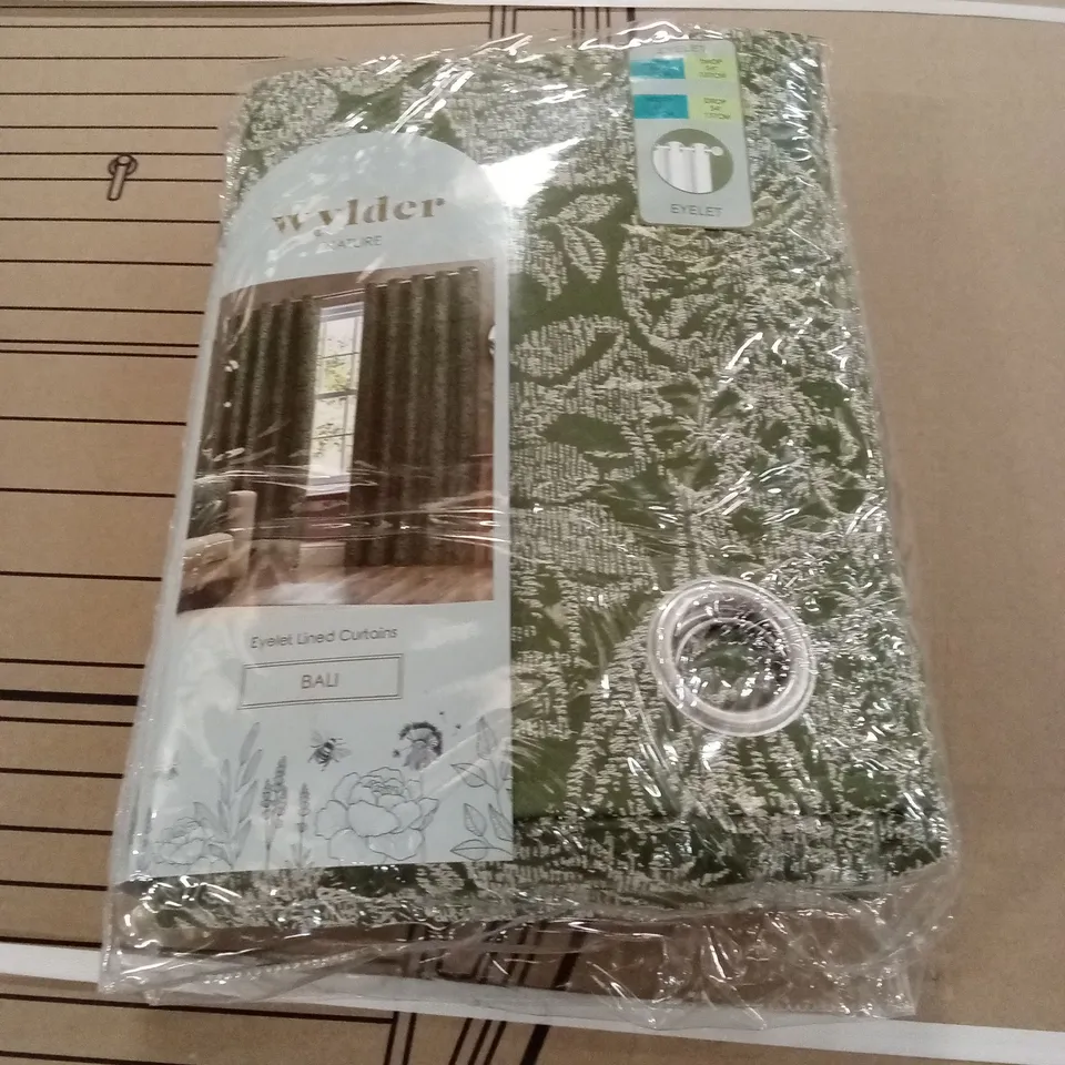 BAGGED VOUNI POLYESTER ROOM DARKENING CURTAIN PAIR - OLIVE // SIZE: 167cm x 137cm