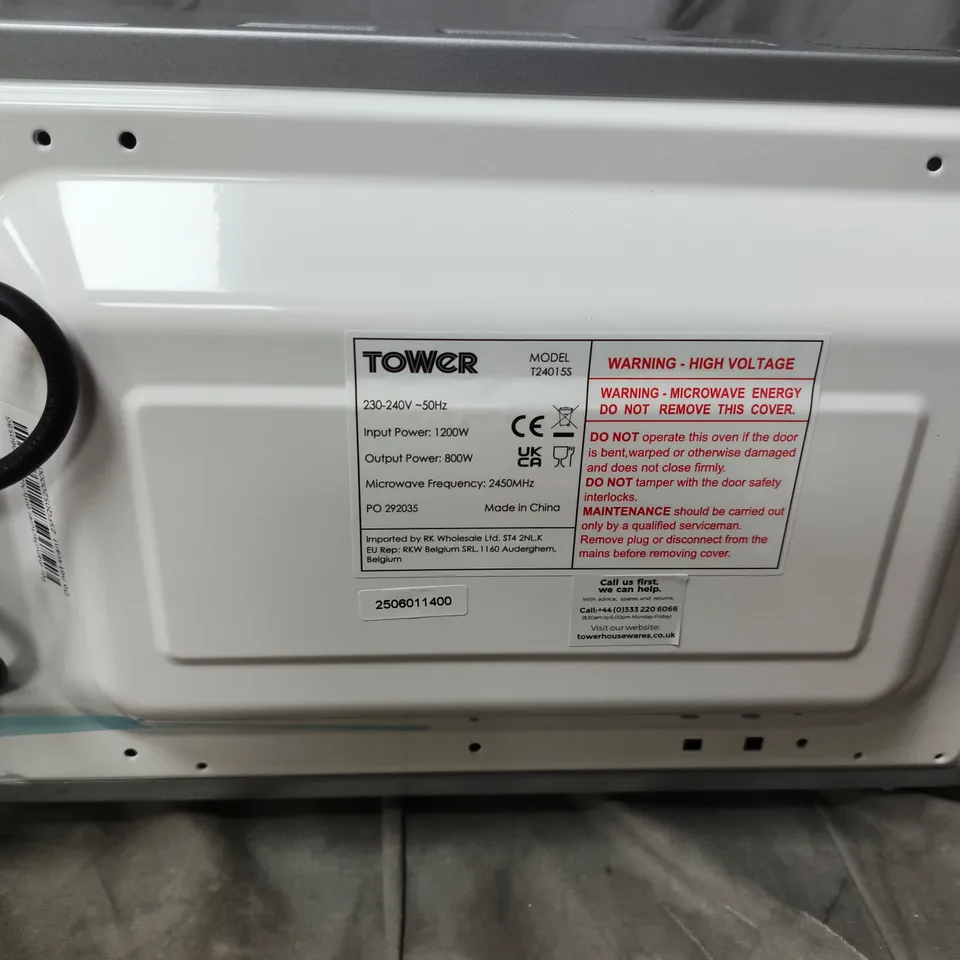 TOWER 20L 800W MICROWAVE – SILVER, MODEL T24015S