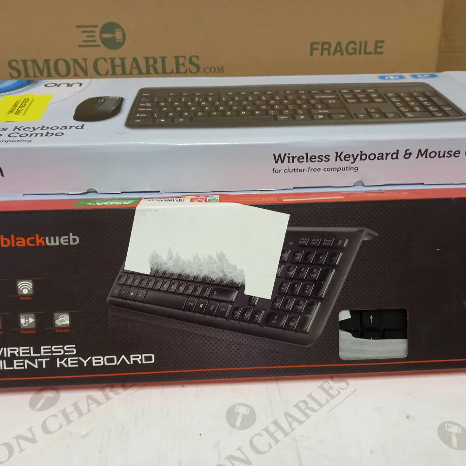 LOT OF 5 ASSORTED KEYBOARDS TO INCLUDE ONN & BLACKWEB 