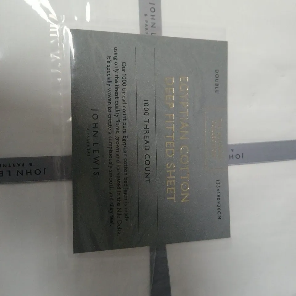 JOHN LEWIS EGYPTIAN COTTON 1000 THREAD COUNT DOUBLE SHEET SET – WHITE