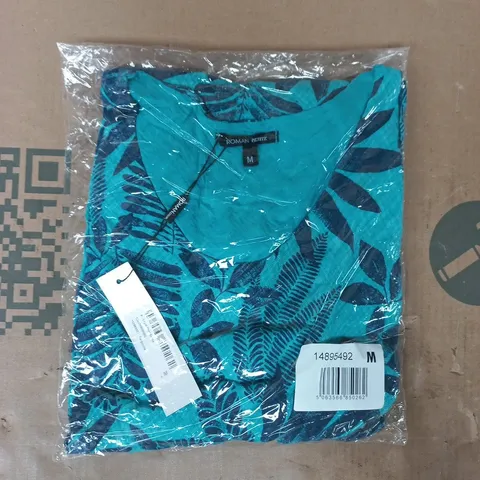 BAGGED ROMAN PETITE P-LAYER HEM DRESS IN TURQUOISE SIZE MEDIUM