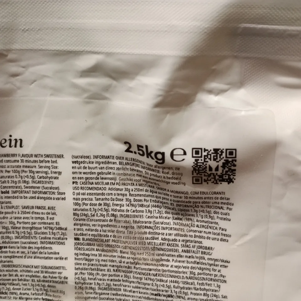 MYPROTEIN IMPACT CASEIN PROTEIN POWDER – STRAWBERRY FLAVOUR, 2.5KG POUCH