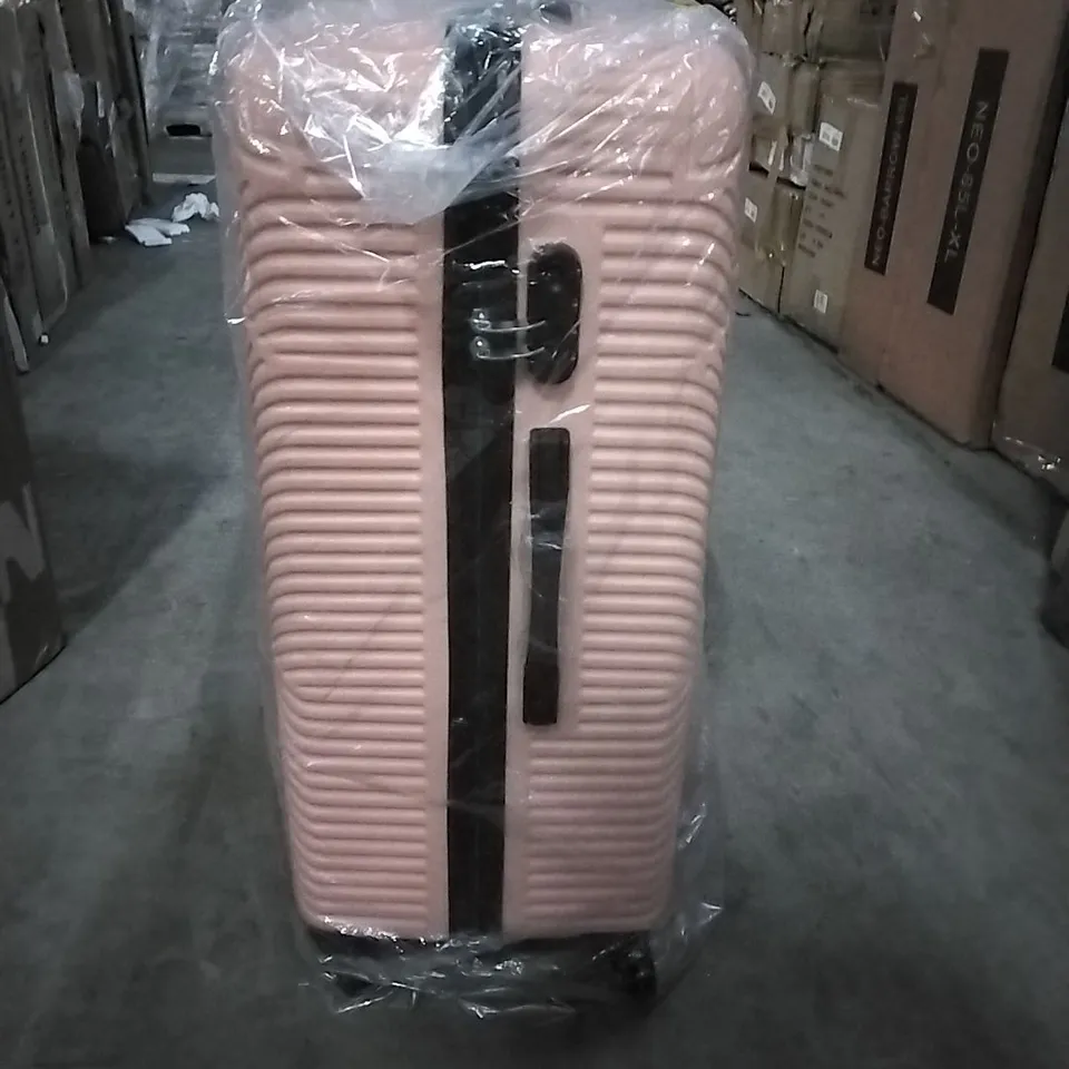 BOXED NEO PINK HARD SHELL LUGGAGE SUITCASE (1 BOX)