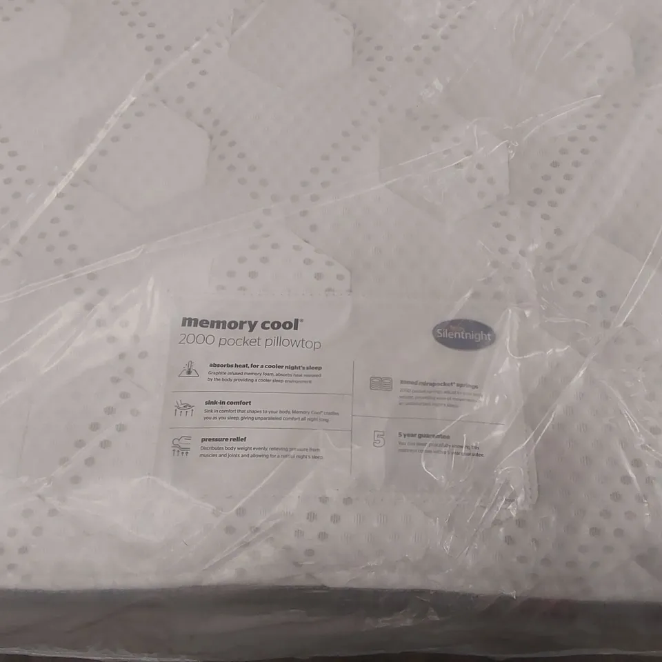 QUALITY BAGGED SILENTNIGHT MEMORY COOL 2000 PILLOW TOP 5' KING SIZE MATTRESS
