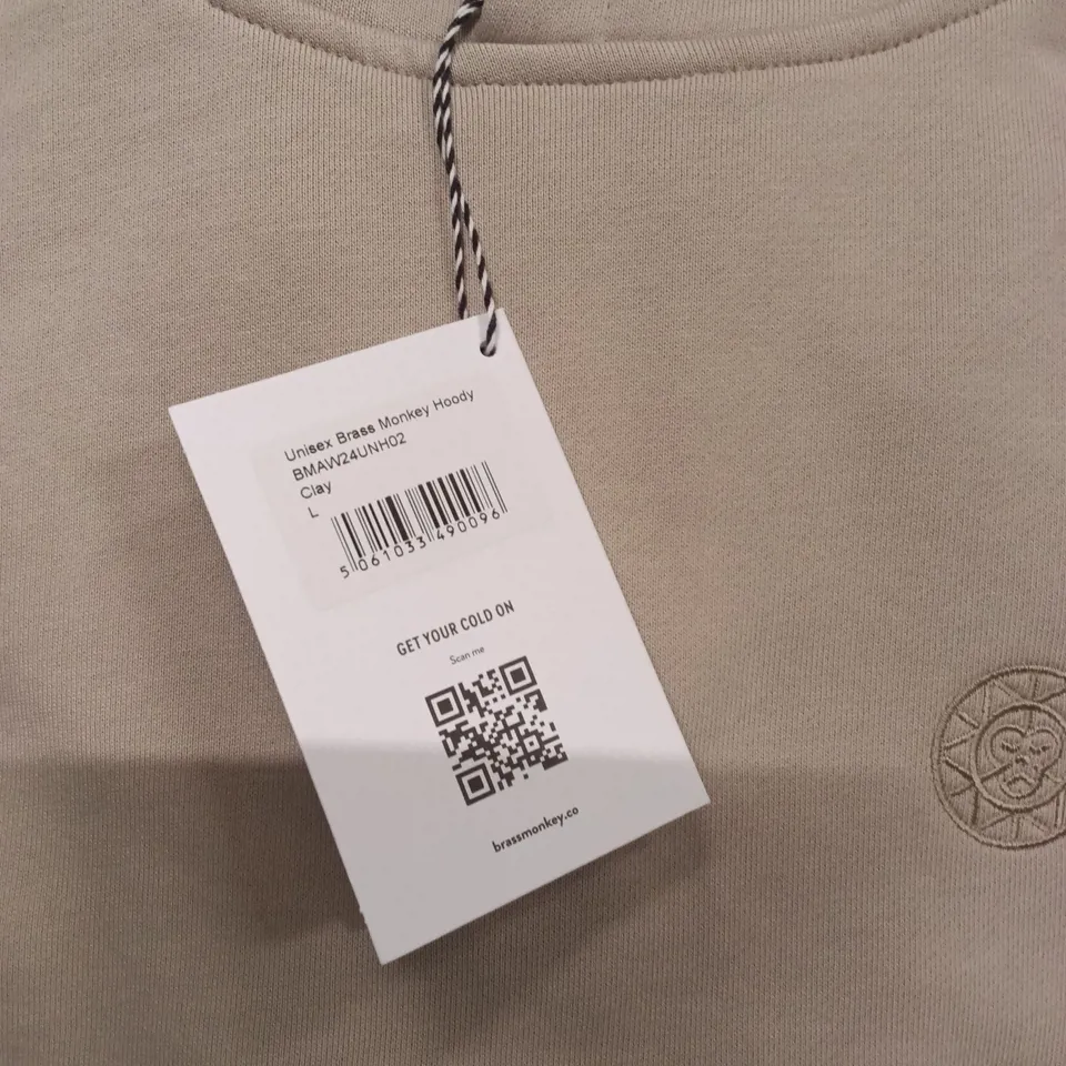 BRAND NEW BRASS MONKEY HOODIES - CLAY SIZE LARGE APPROXIMATELY 7