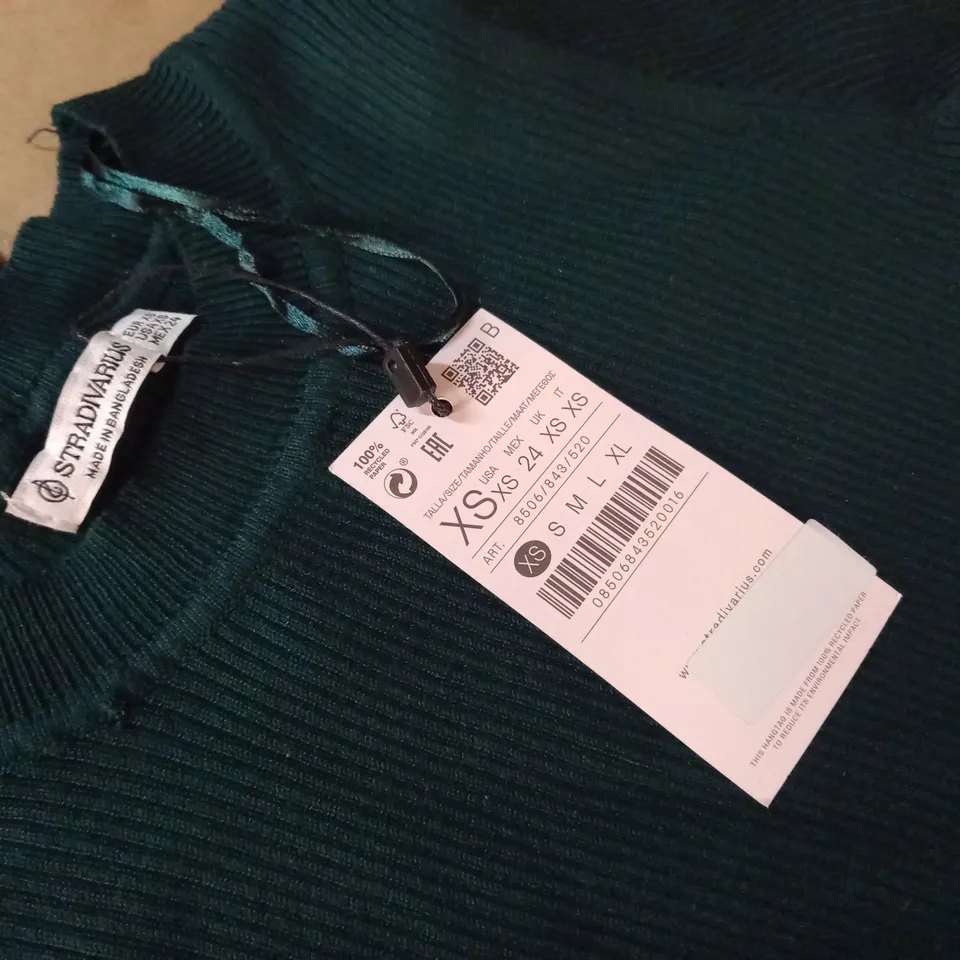 STRADIVARIUS GREEN LONG SLEEVE TOP - XS