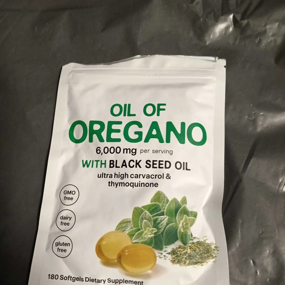 OIL OF OREGANO WITH BLACK SEED OIL SOFTGELS DIETARY SUPPLEMENT – 180 SOFTGELS