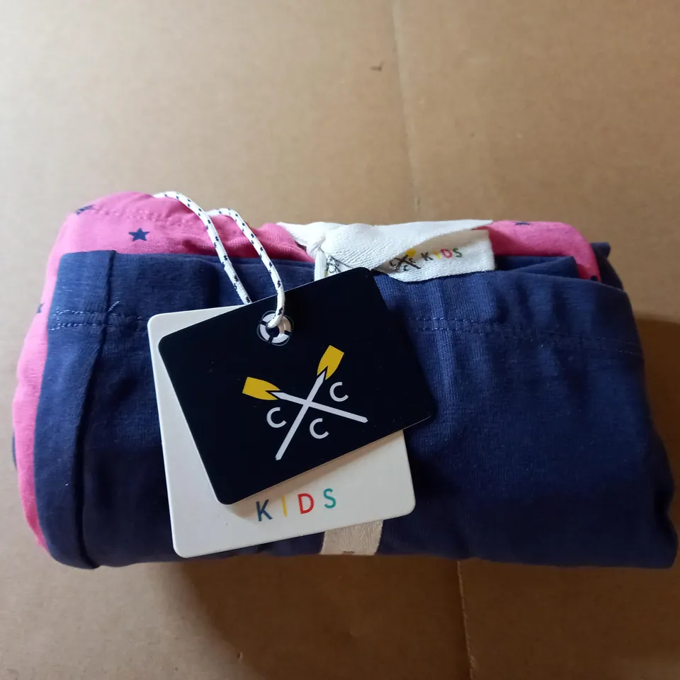 CREW COMPANY LOTHING TWO PACK OF LEGGINGS - BLUE AND PINK SIZE 11-12 YEARS 