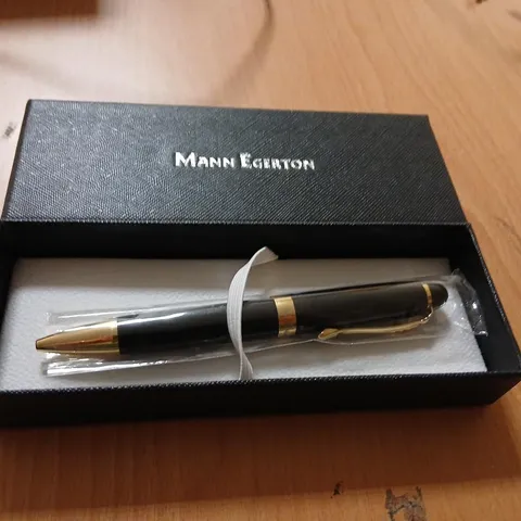MANN EGERTON PEN - BLACK RESIN WITH GOLD TRIM, BOXED