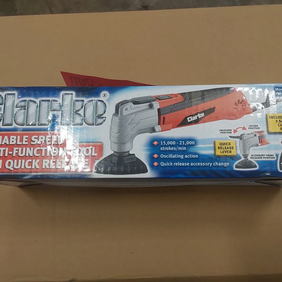 BOXED CLARKE CMFT300QR MULTI-FUNCTION TOOL WITH QUICK RELEASE 