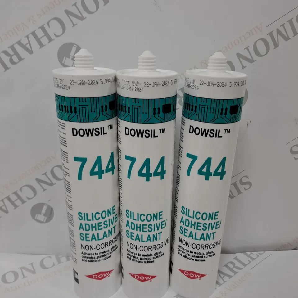 BOX OF APPROX 10 DOWSIL 744 SILICONE ADHESIVE SEALANT
