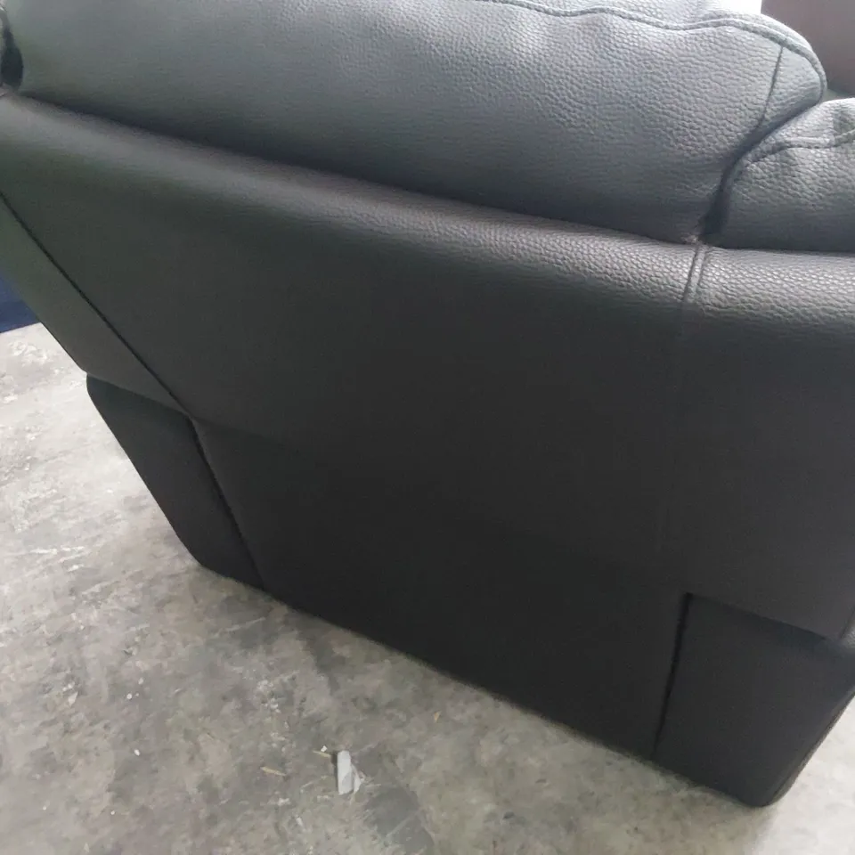 DESIGNER EASY CHAIR BLACK FAUX LEATHER