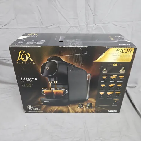 BOXED L’OR BARISTA BLACK COMPACT COFFEE MACHINE – PIANO NOIR (PHILIPS)