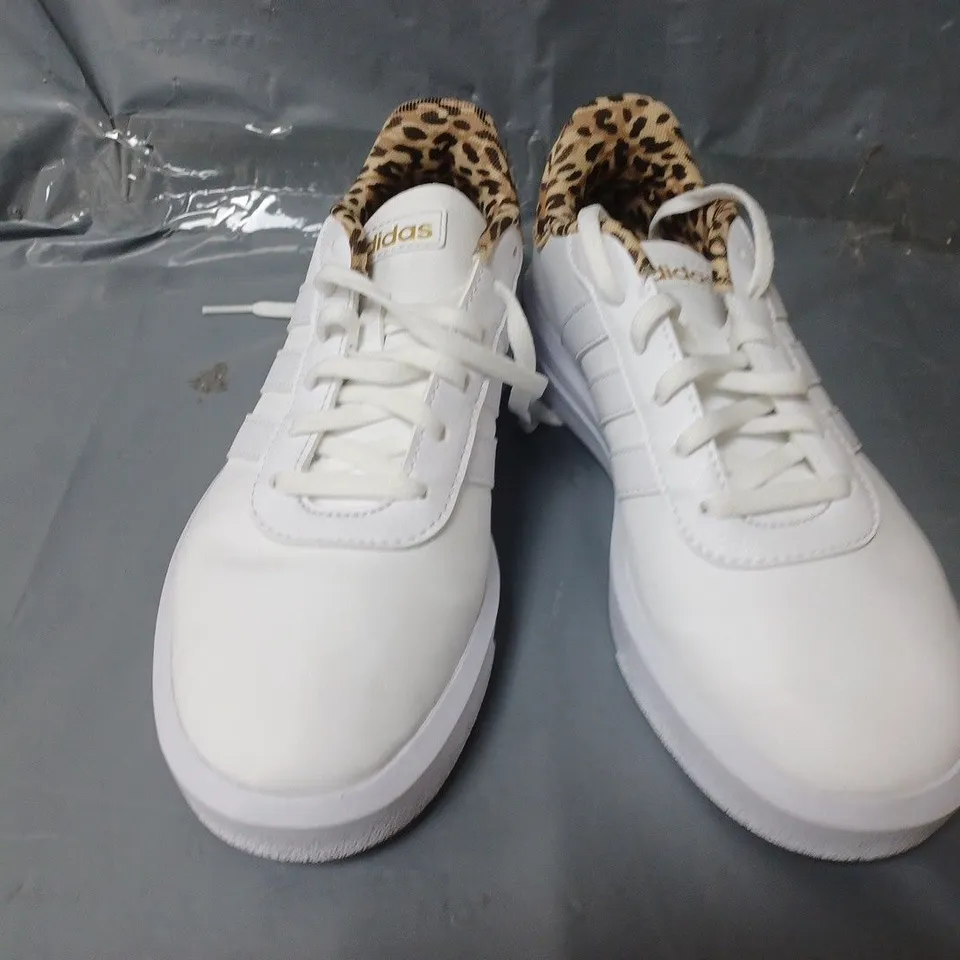 PAIR OF ADIDAS COURT PLATFORM SHOES IN WHITE - UK 4
