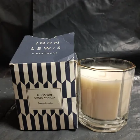 JOHN LEWIS & PARTNERS CINNAMON SPICED VANILLA SCENTED CANDLE 