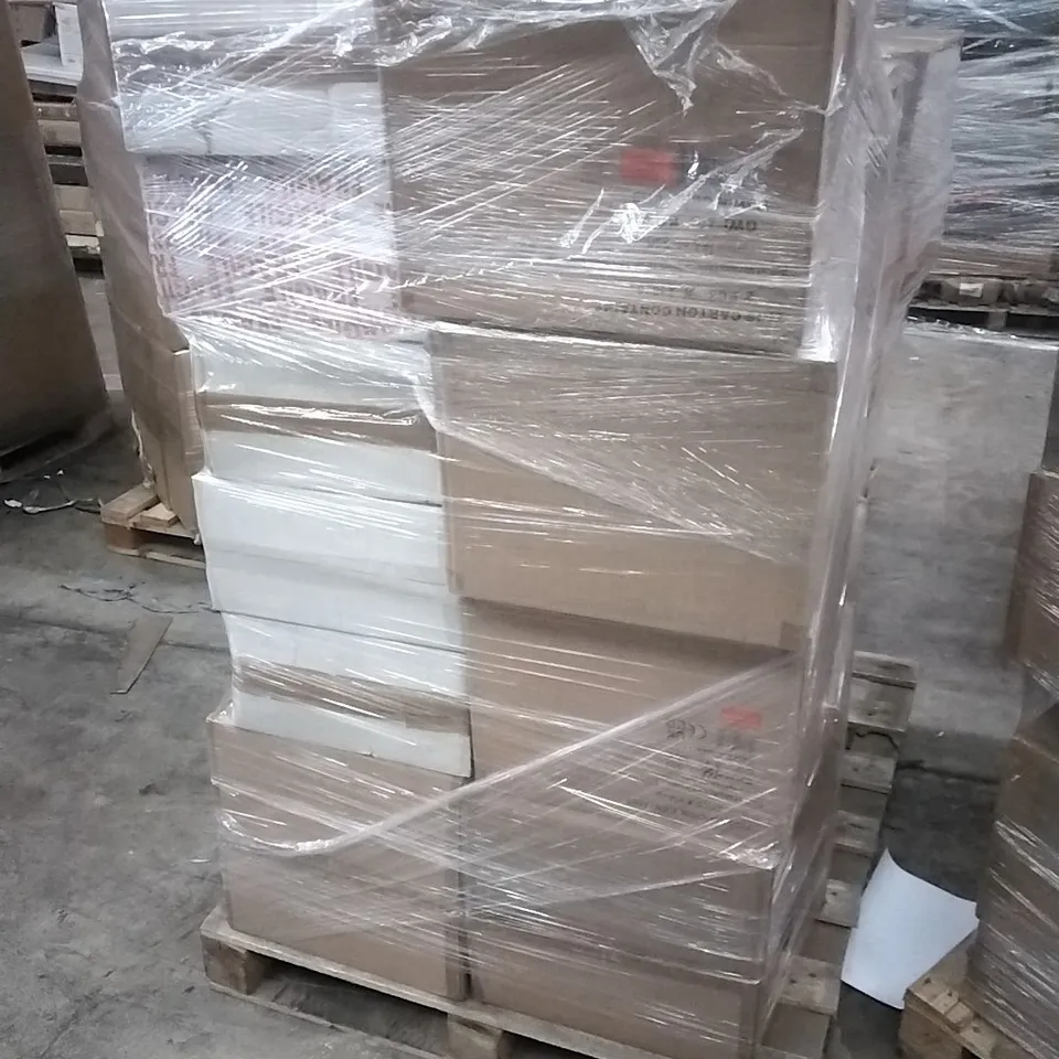 A PALLET CONTAINING APPROXIMATELY 14 PAIR OF MARISSA CHROME TOUCH TABLE LAMP WHITE SHADE