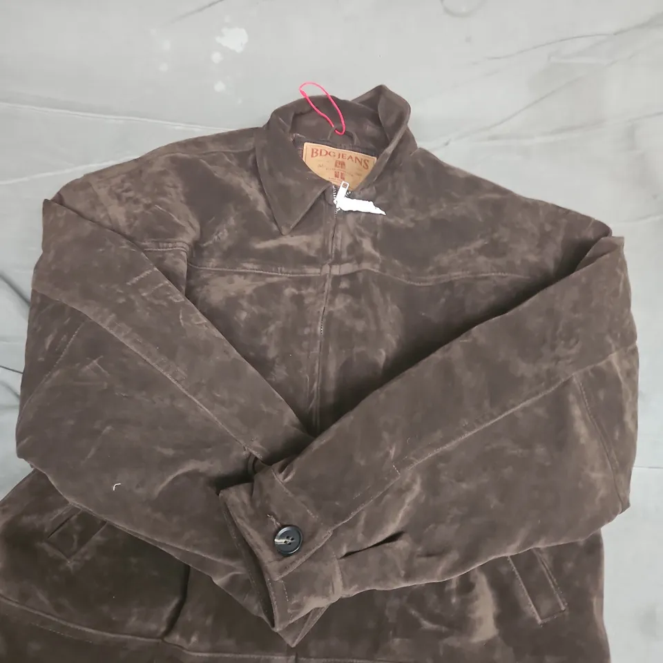 BDG JEANS BROWN ZIP-FRONT JACKET - SIZE UNSPECIFIED 