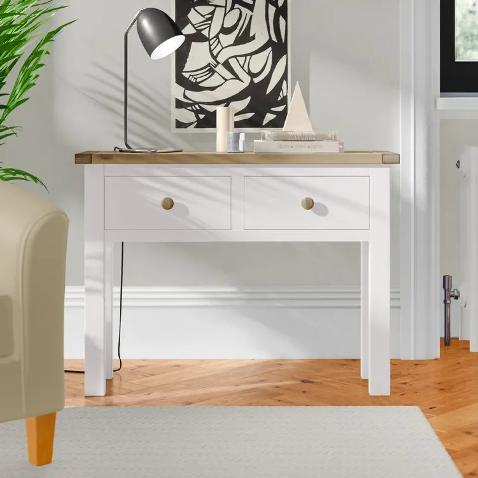 BOXED POMPEY 100CM SOLID WOODEN CONSOLE TABLE