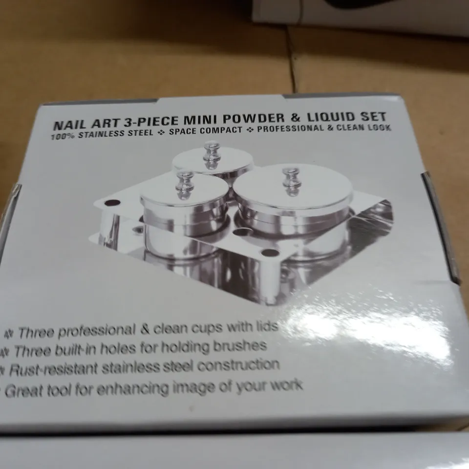LOT OF 3 NAIL ART 3-PIECE MINI POWDER & LIQUID SET