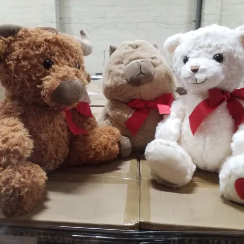 PALLET CONTAINING APPROXIMATELY 21 BOXES CONTAINING 6 BRAND NEW VALENTINE'S ANIMAL PLUSHES (2 OF EACH)
