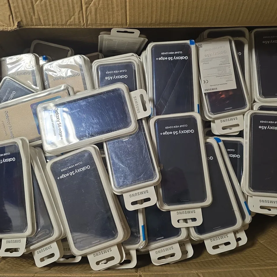 APPROXIMATELY 150 ASSORTED SAMSUNG PHONE CASES IN VARIOUS STYLES AND SHAPES FOR MODELS SUCH AS GALAXY S6 EDGE+, GALAXY A5, ETC - COLLECTION ONLY