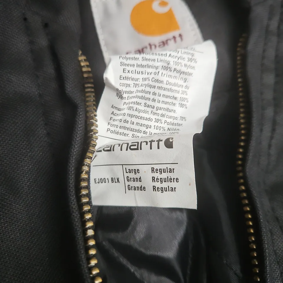 CARHARTT BLACK HOODED JACKET – MEN'S UK LARGE (US LARGE)