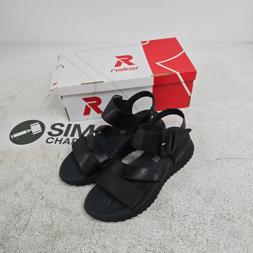 RIEKER SANDALS W2950-00 – BLACK, UK 7½ (EU 41) WOMEN'S
