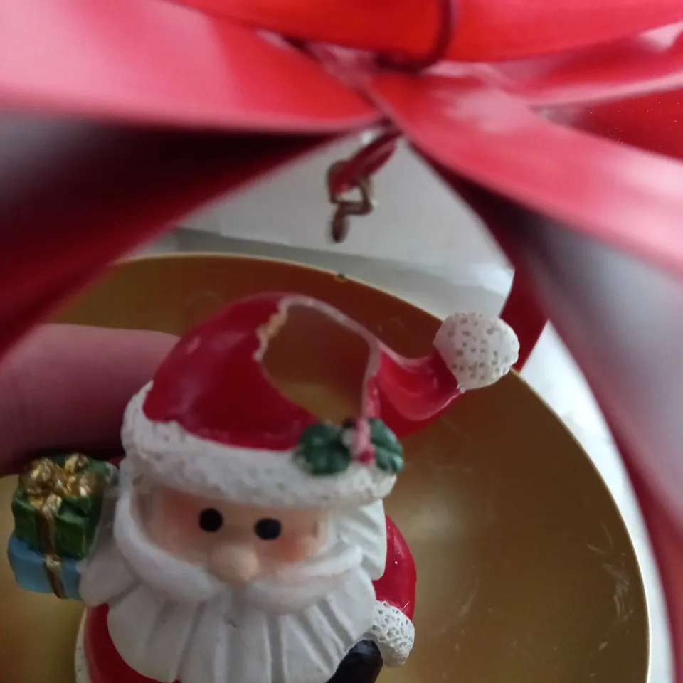 BOX OF 2 SANTA EXPRESS CHARACTERS DANGLY LEG BAUBLES 