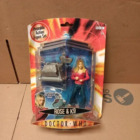 BOXED BBC DOCTOR WHO ROSE & K9 POSEABLE ACTION FIGURE SET